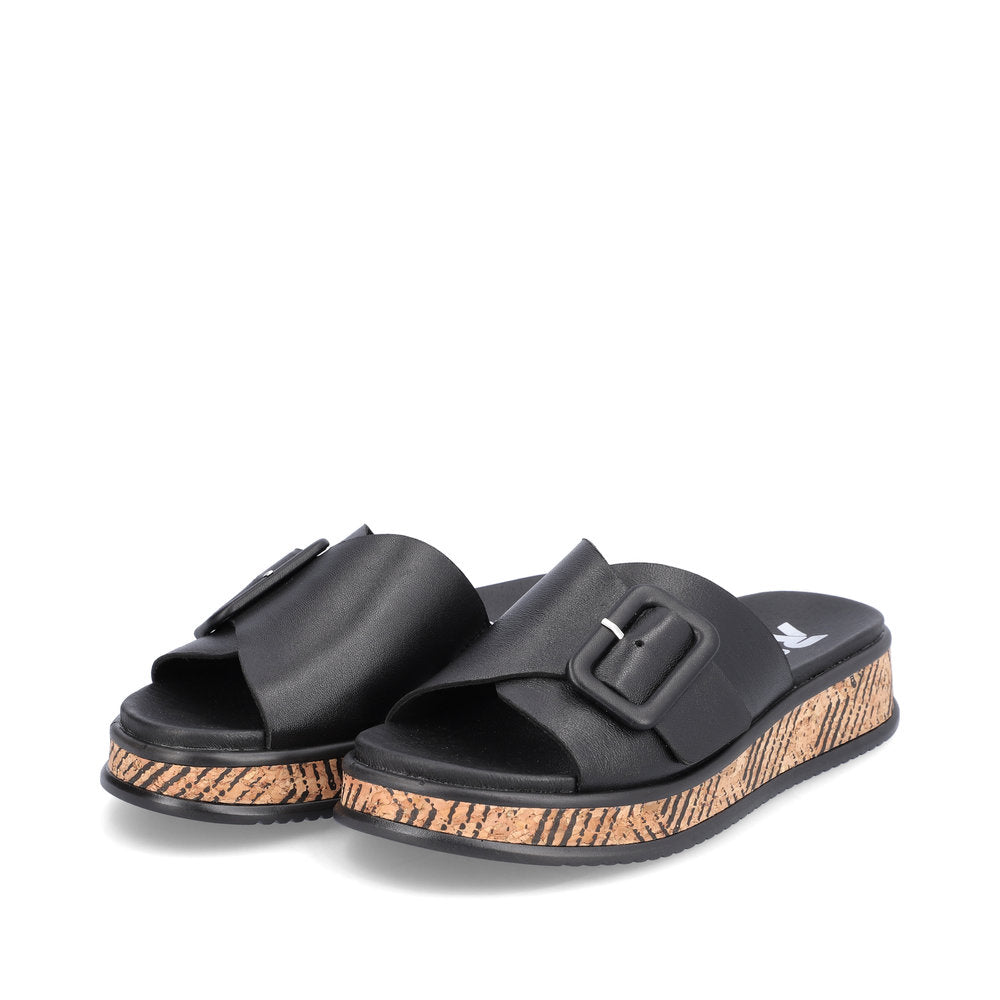 Rieker Evolution Ladies Buckle Trim Backless Sandal