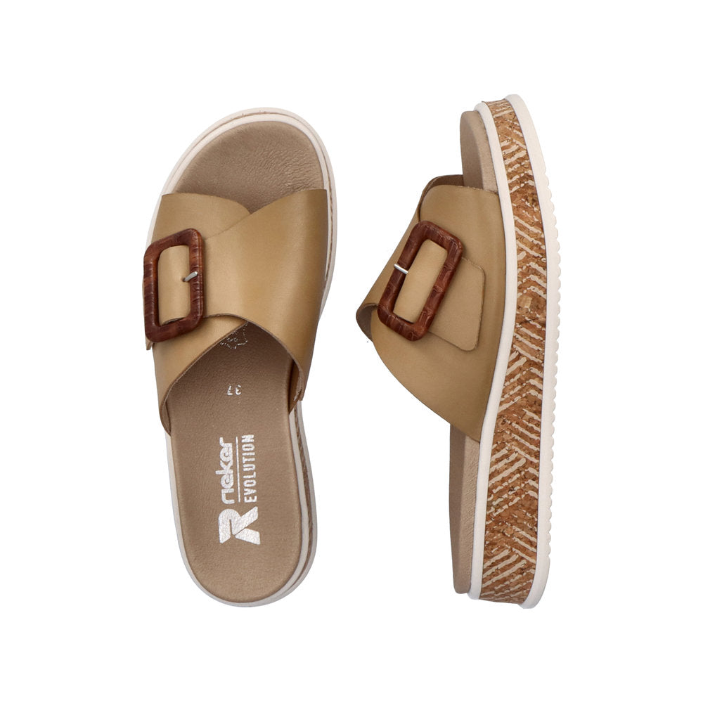 Rieker Evolution Ladies Buckle Trim Backless Sandal