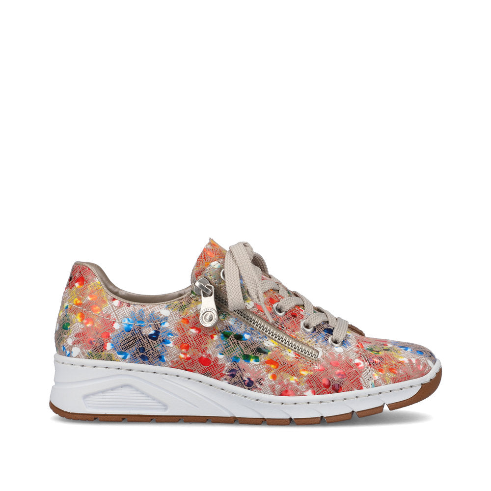 Rieker Ladies Floral print Lace Up shoe