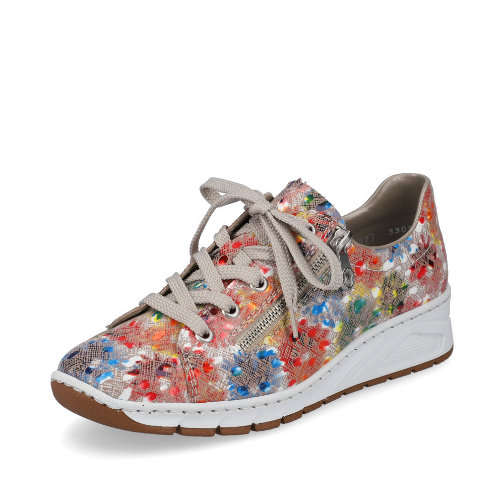 Rieker Ladies Floral print Lace Up shoe