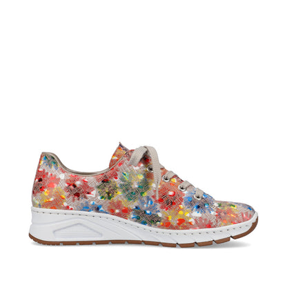 Rieker Ladies Floral print Lace Up shoe