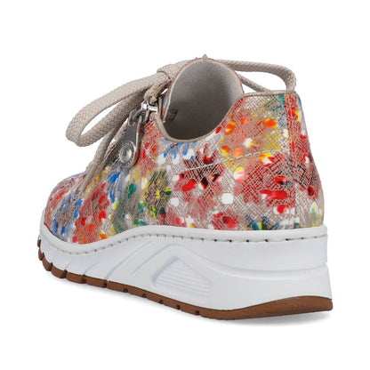 Rieker Ladies Floral print Lace Up shoe