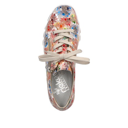 Rieker Ladies Floral print Lace Up shoe