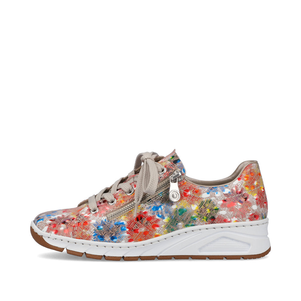Rieker Ladies Floral print Lace Up shoe