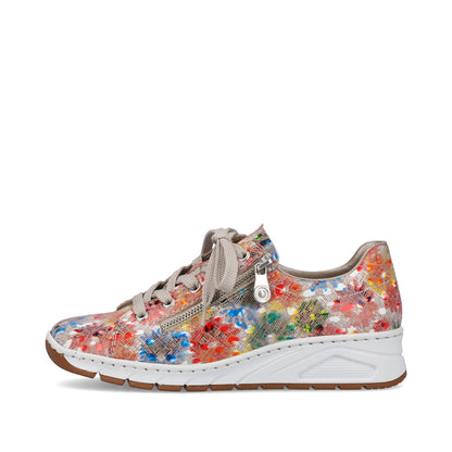 Rieker Ladies Floral print Lace Up shoe
