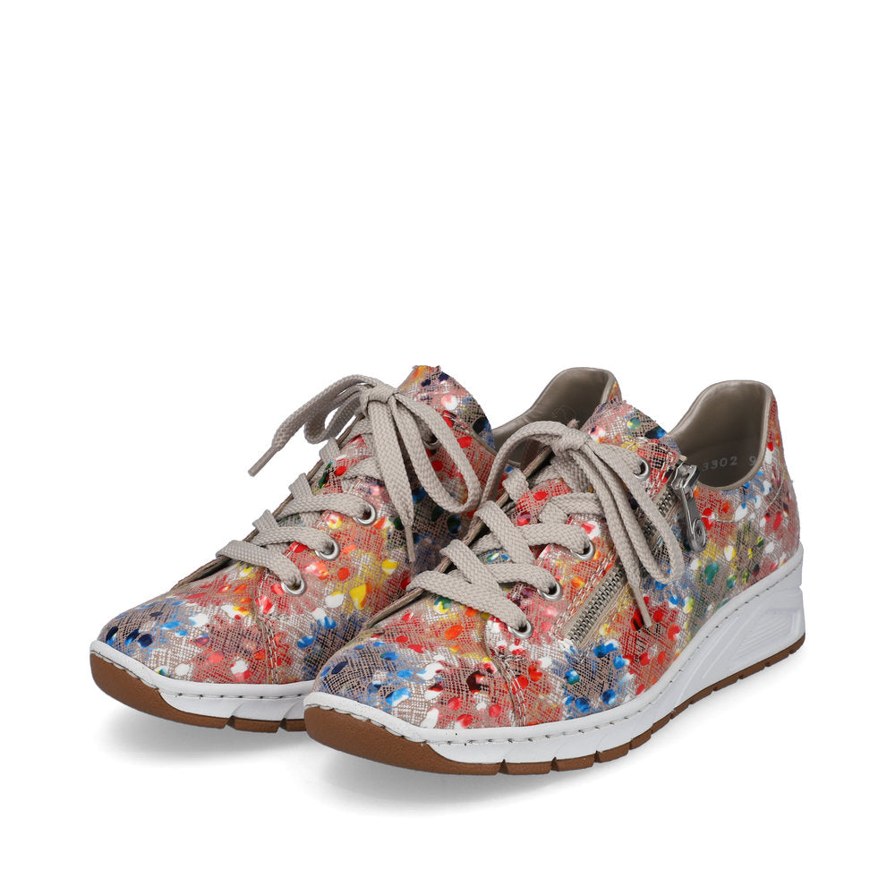 Rieker Ladies Floral print Lace Up shoe