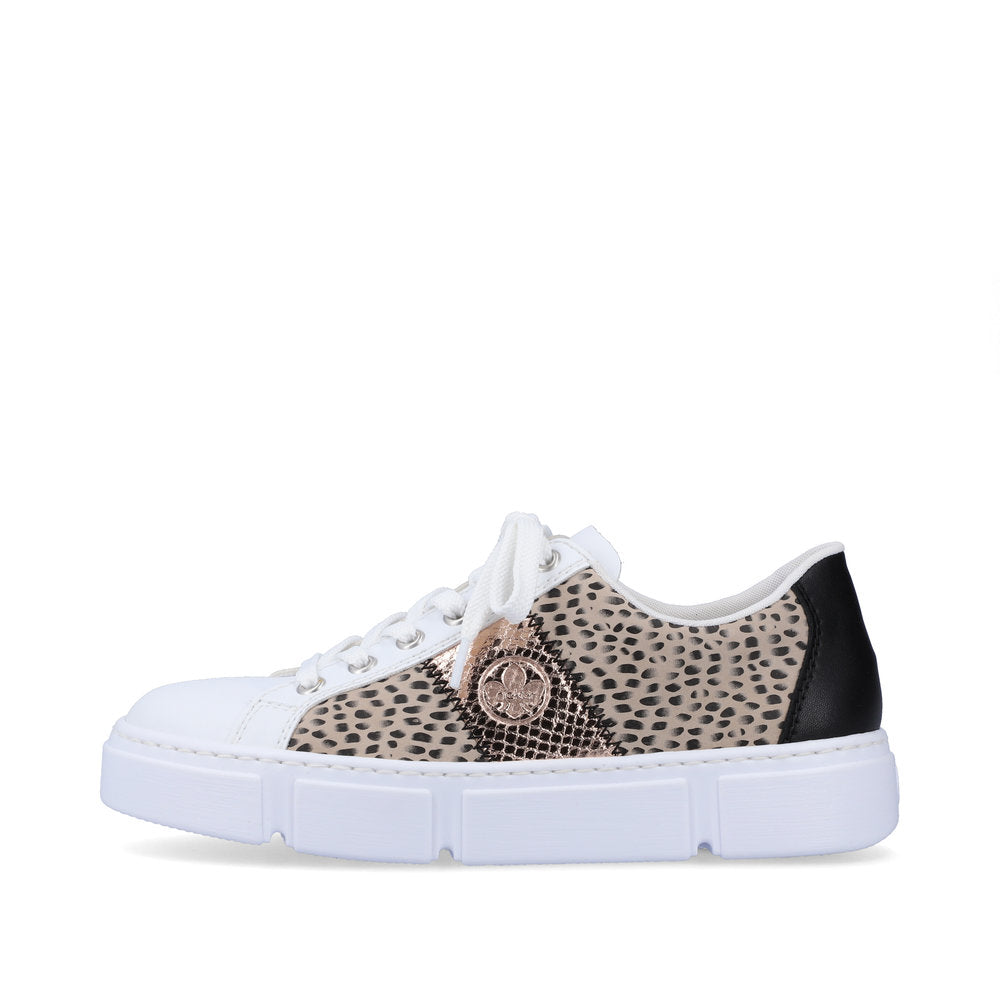 Rieker Ladies Patchwork Lace Up Sneaker