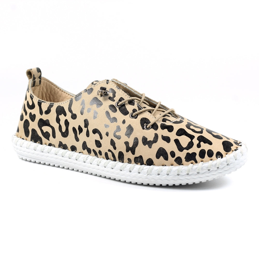 Lunar St Ives Ladies Ocelot Print Casual Shoe