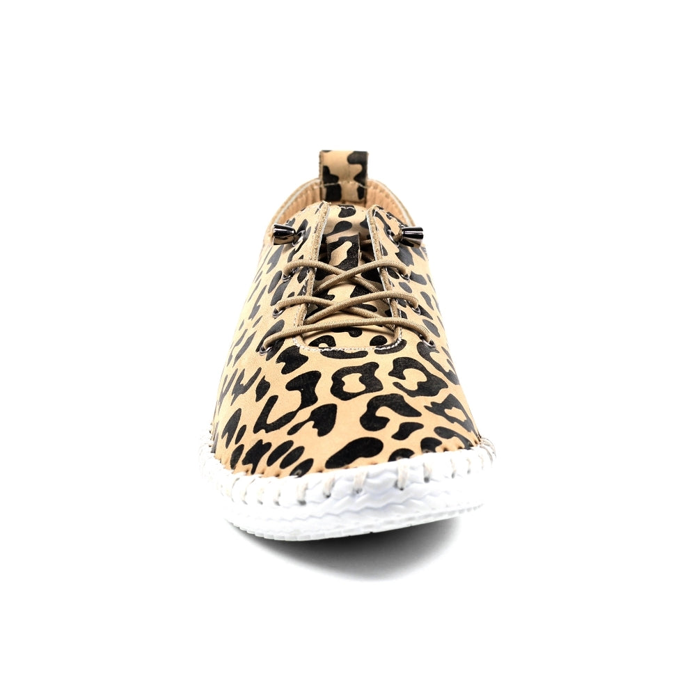 Lunar St Ives Ladies Ocelot Print Casual Shoe