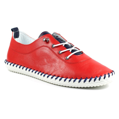 Lunar Sandown Red Leather Shoe