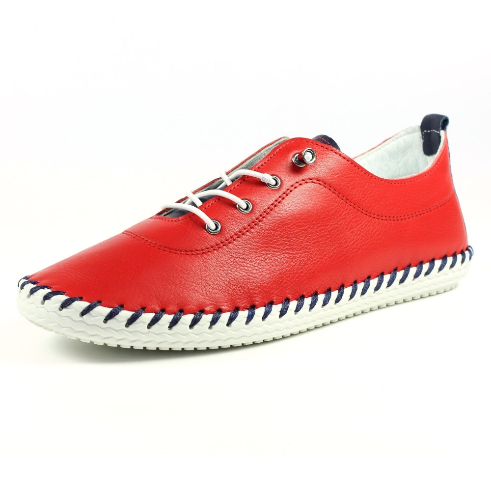 Lunar Sandown Red Leather Shoe