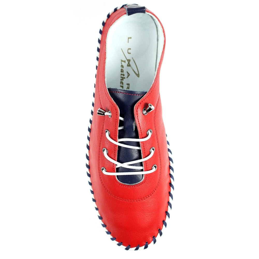 Lunar Sandown Red Leather Shoe