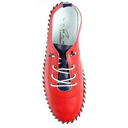 Lunar Sandown Red Leather Shoe