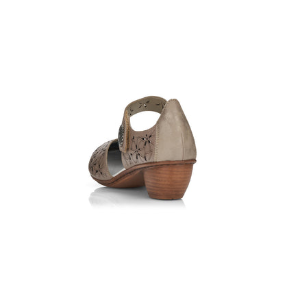 Rieker Ladies Mary Jane Shoe Lazer Cut Detail