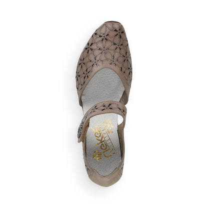 Rieker Ladies Mary Jane Shoe Lazer Cut Detail