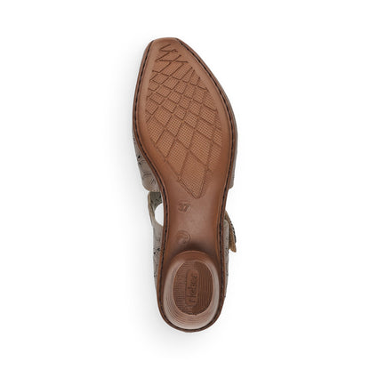 Rieker Ladies Mary Jane Shoe Lazer Cut Detail