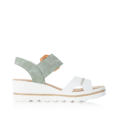 Rieker Ladies Wedge Heel Sandal Buckle Trim