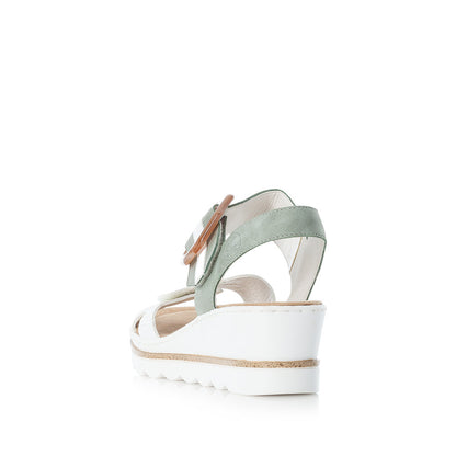 Rieker Ladies Wedge Heel Sandal Buckle Trim