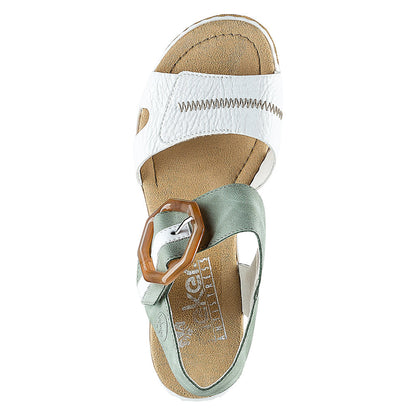 Rieker Ladies Wedge Heel Sandal Buckle Trim