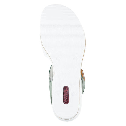 Rieker Ladies Wedge Heel Sandal Buckle Trim