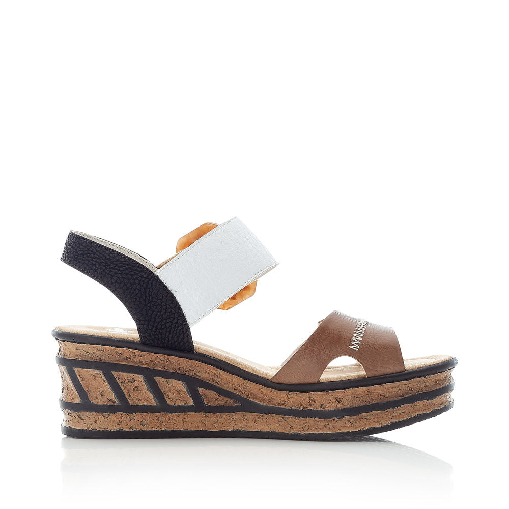 Rieker Ladies Flatform Adjustable Sandal