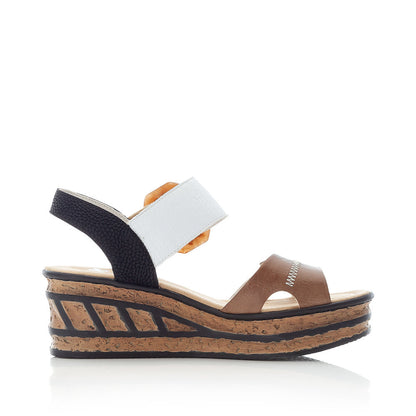 Rieker Ladies Flatform Adjustable Sandal