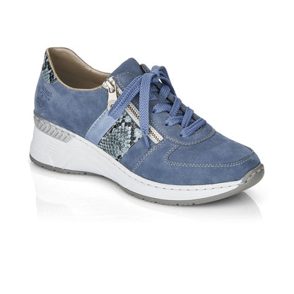 Rieker Ladies Wedge Heel Lace Up Sneaker