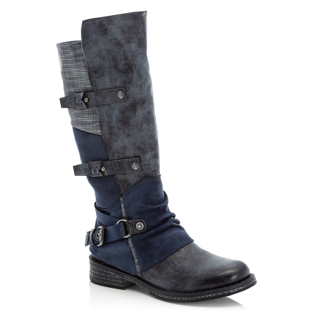 Rieker Ladies Long leg Buckle Trim Boot