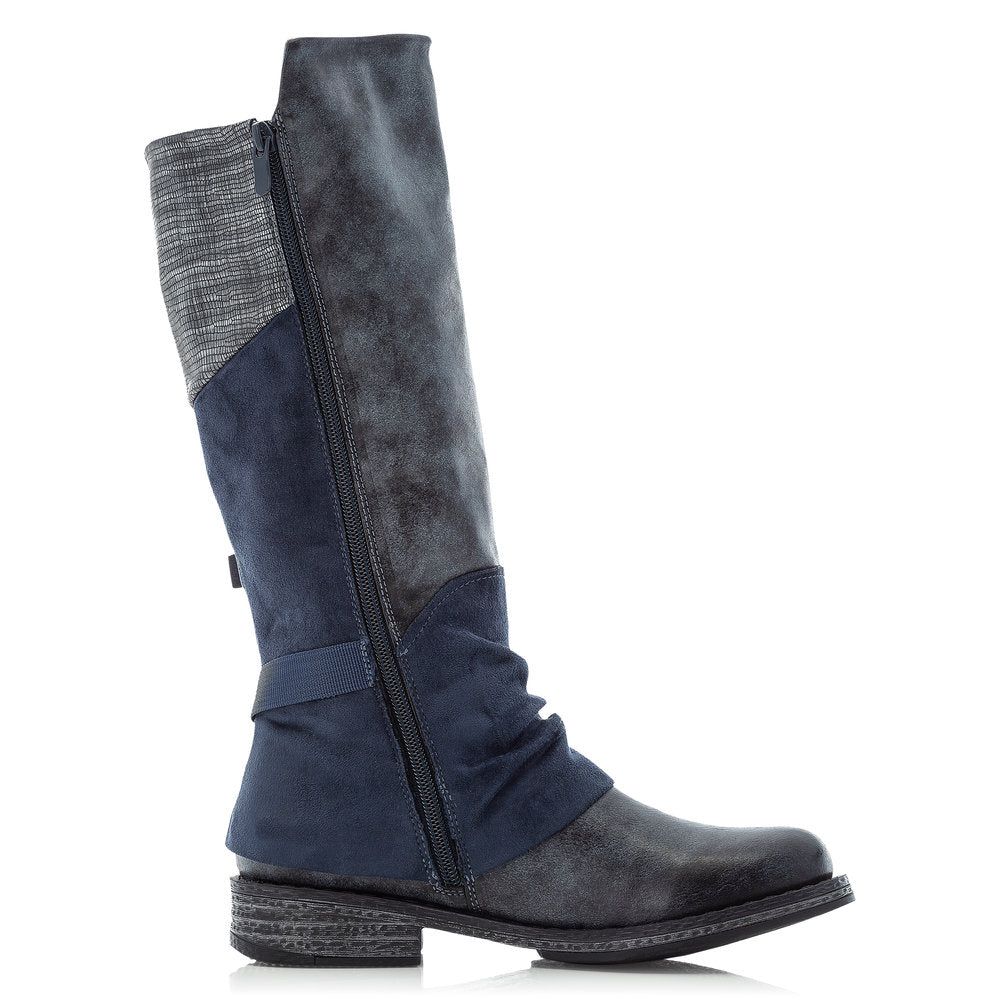 Rieker Ladies Long leg Buckle Trim Boot