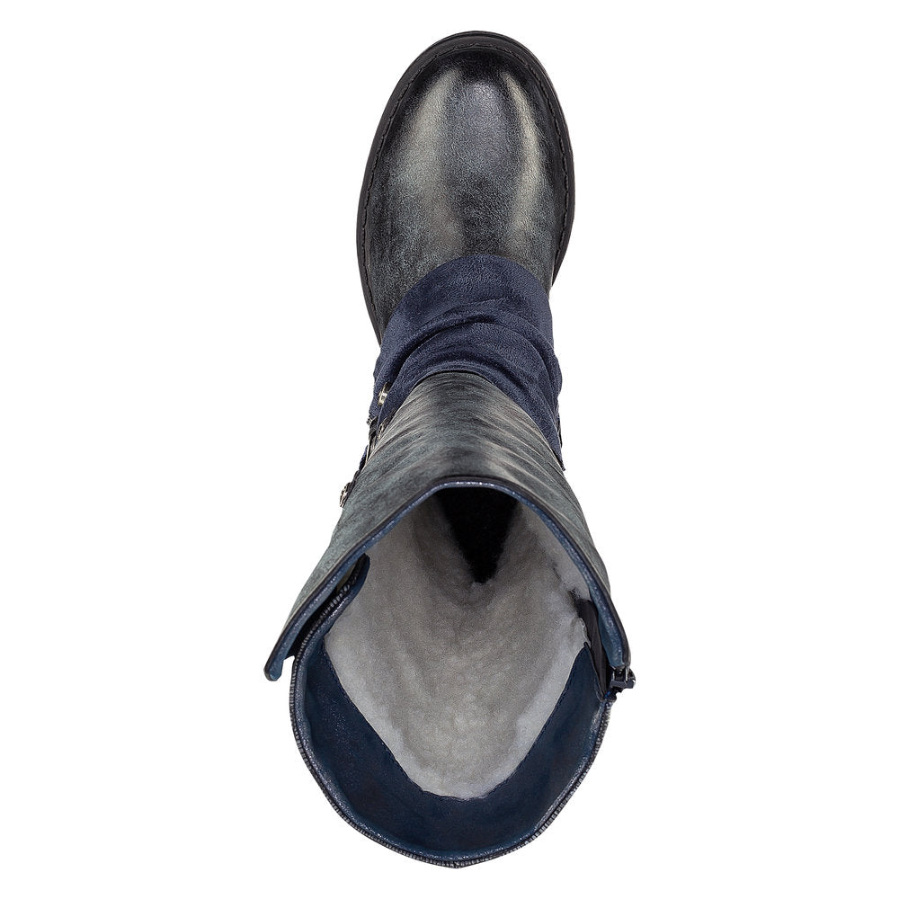 Rieker Ladies Long leg Buckle Trim Boot