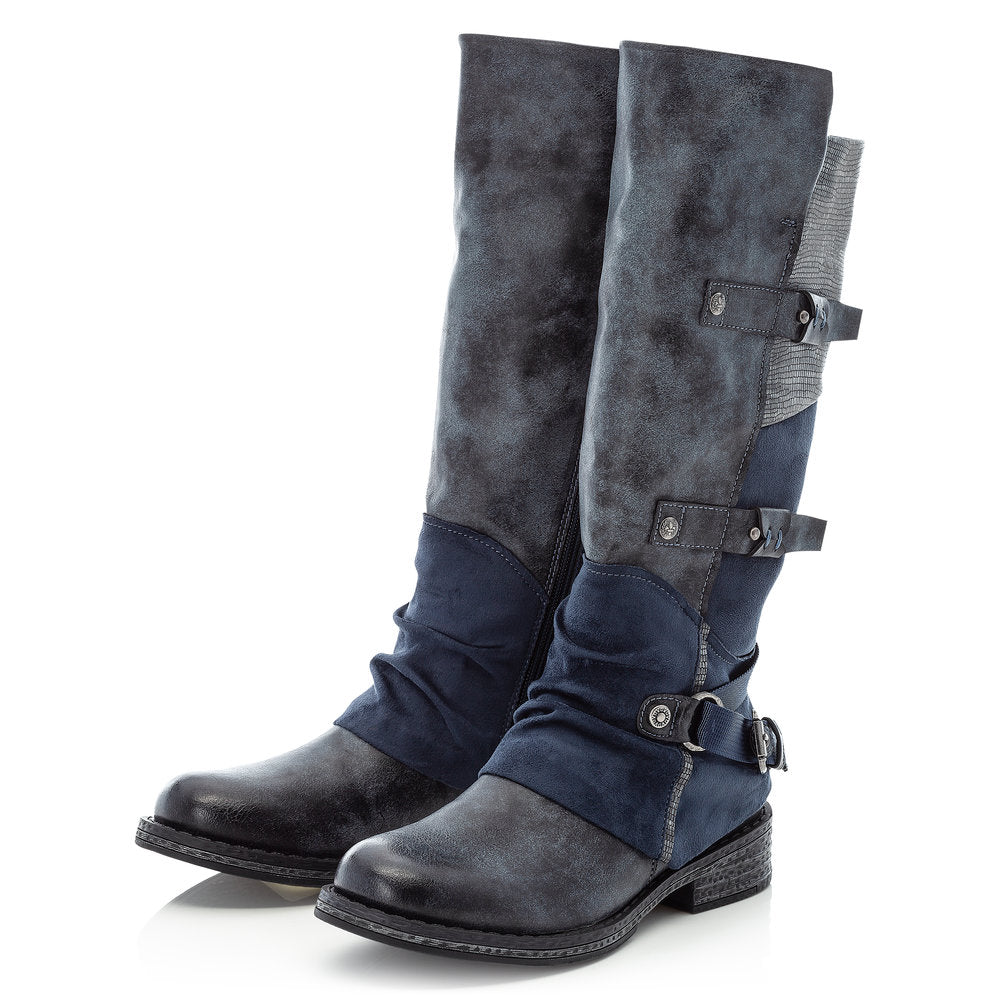 Rieker Ladies Long leg Buckle Trim Boot