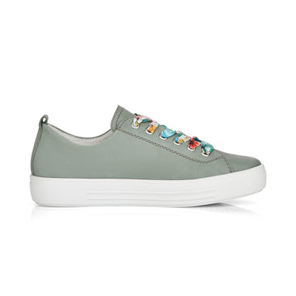 Remonte Ladies Multi Lace Flatform Sneaker Mint