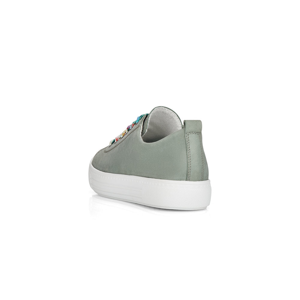 Remonte Ladies Multi Lace Flatform Sneaker Mint
