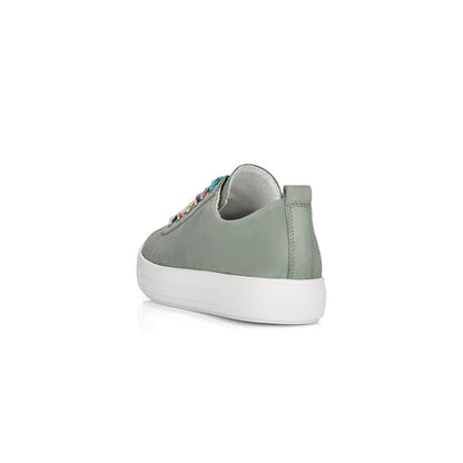 Remonte Ladies Multi Lace Flatform Sneaker Mint