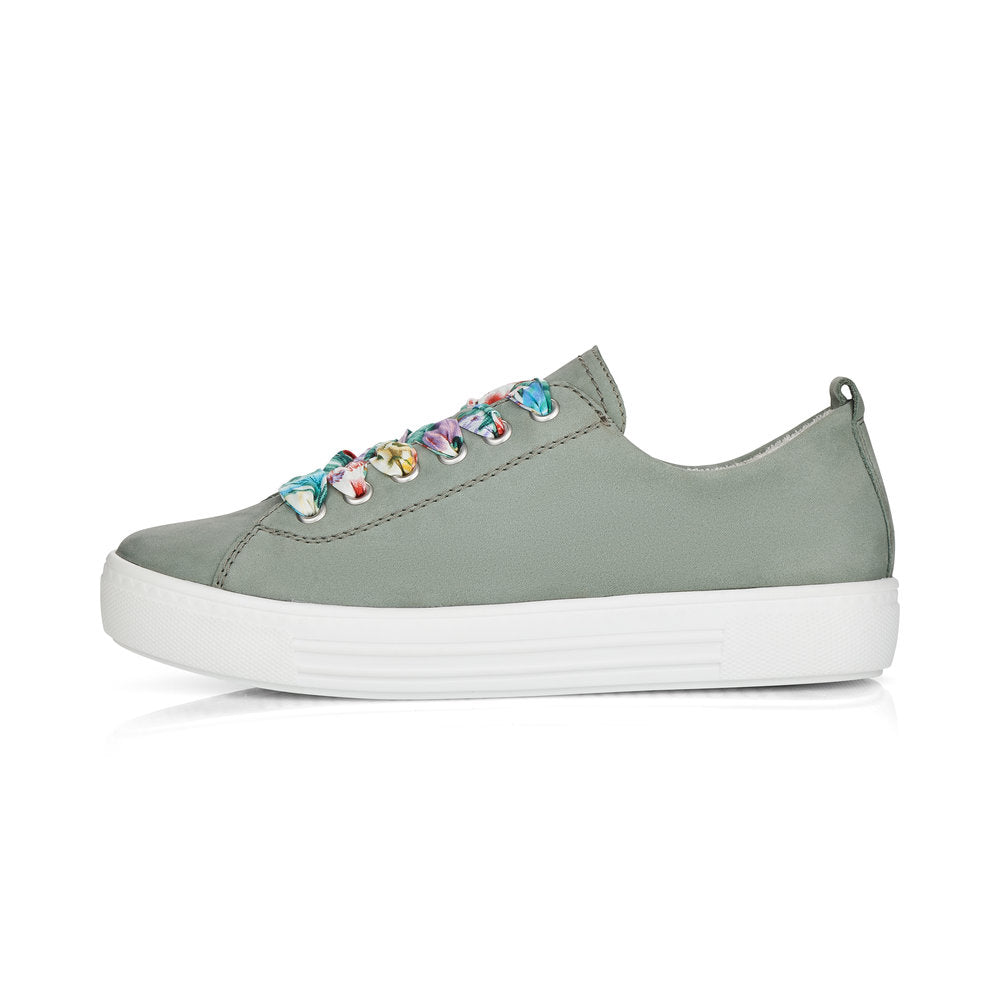 Remonte Ladies Multi Lace Flatform Sneaker Mint