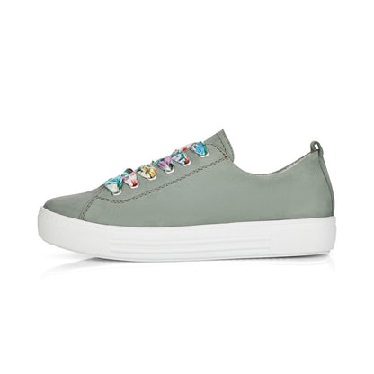 Remonte Ladies Multi Lace Flatform Sneaker Mint