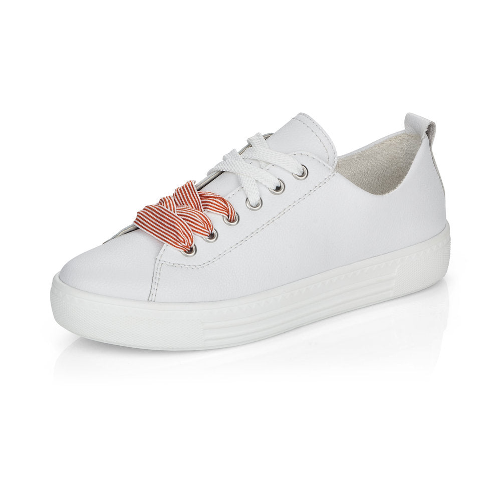 Remonte Ladies Multi Lace Flatform Sneaker White