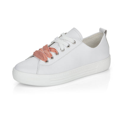 Remonte Ladies Multi Lace Flatform Sneaker White