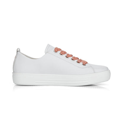 Remonte Ladies Multi Lace Flatform Sneaker White