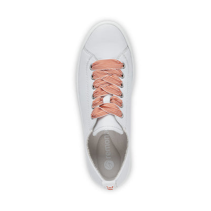 Remonte Ladies Multi Lace Flatform Sneaker White
