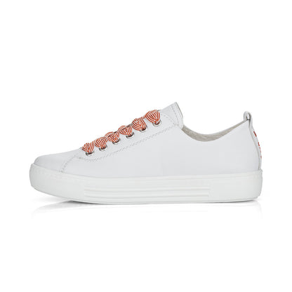 Remonte Ladies Multi Lace Flatform Sneaker White