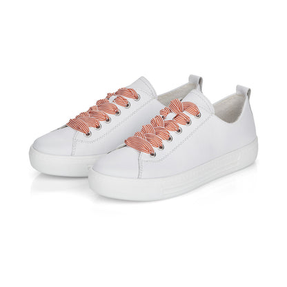 Remonte Ladies Multi Lace Flatform Sneaker White