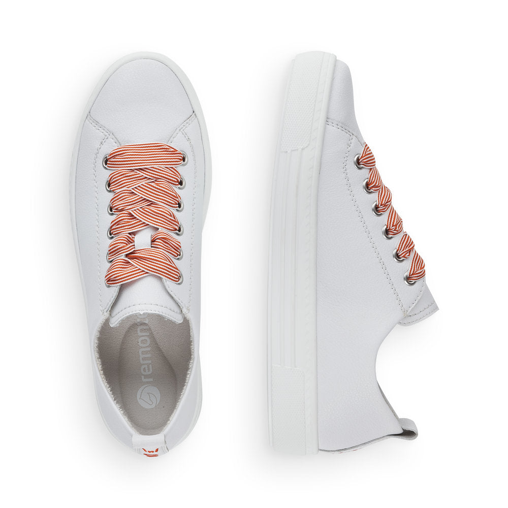 Remonte Ladies Multi Lace Flatform Sneaker White