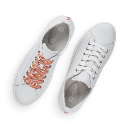 Remonte Ladies Multi Lace Flatform Sneaker White