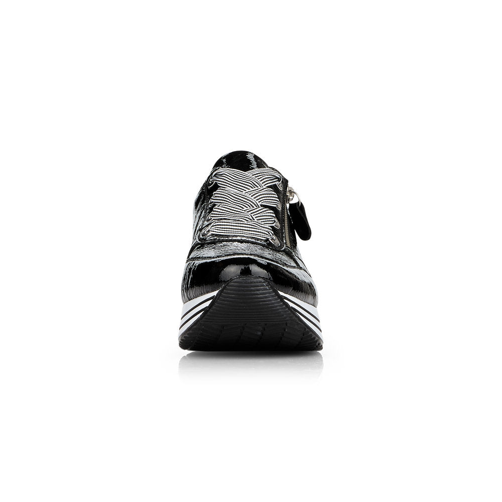 Remonte Ladies Double Sole Zip Sneaker Black