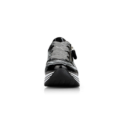 Remonte Ladies Double Sole Zip Sneaker Black