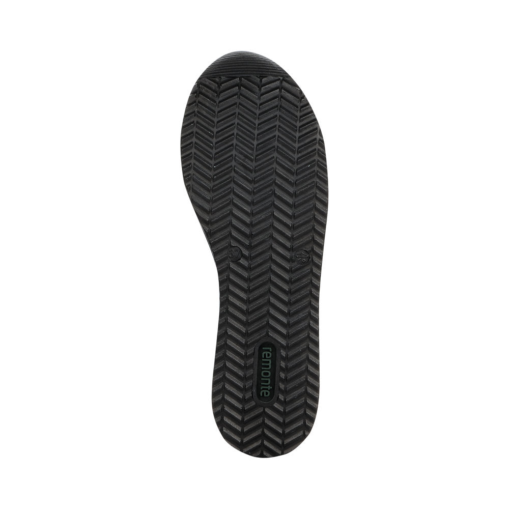 Remonte Ladies Double Sole Zip Sneaker Black