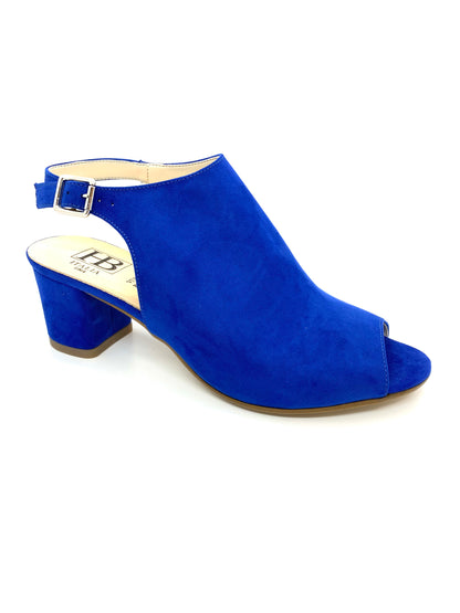 HB Ladies High Cut Block Heel Sandal Cobalt Suede
