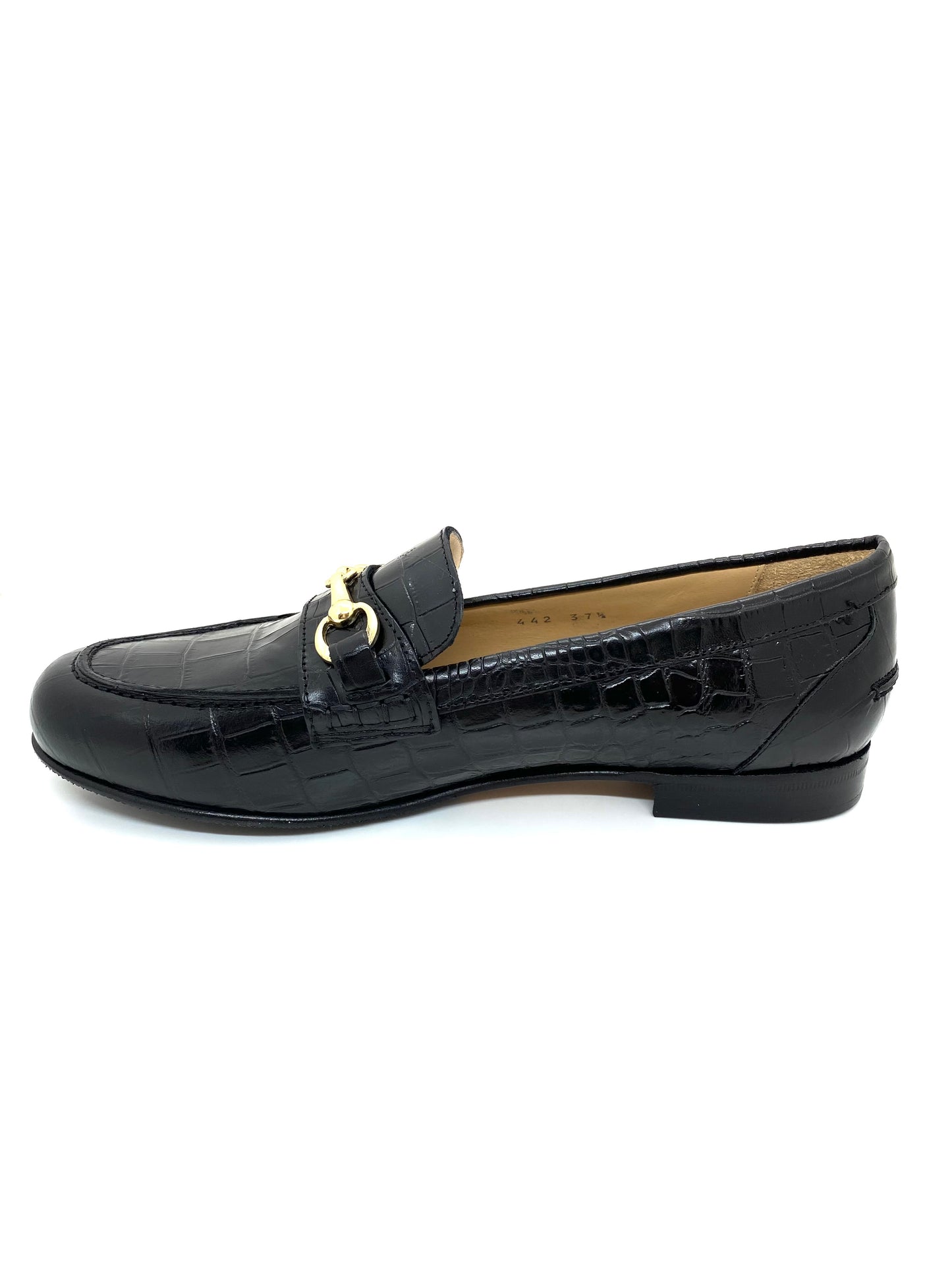 HB ladies Zoe Snaffle Trim Moccasin Black Croco