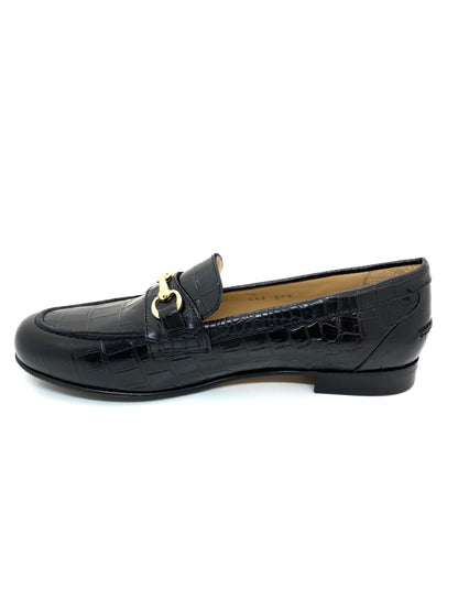 HB ladies Zoe Snaffle Trim Moccasin Black Croco